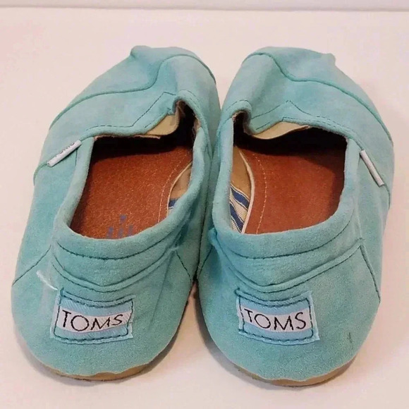 Toms Suede Slip-On Loafers Flats Sz 4 Light Blue - Picture 6 of 6